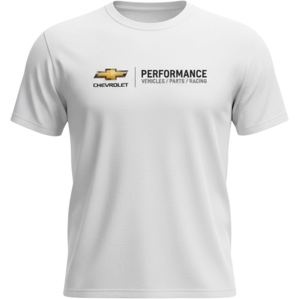 Gildan Chevrolet Performance Racing T-Shirt White XL Blue Car Graphic Tee